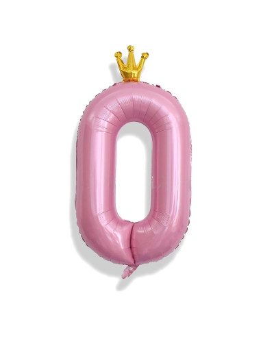Globo de Número 0 Rosa Claro 101.6 cm para Fiesta