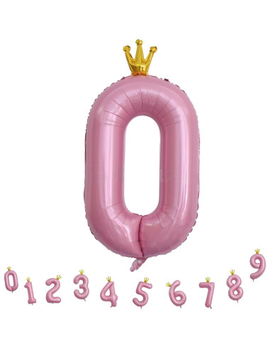 Globo de Número 0 Rosa Claro 101.6 cm para Fiesta