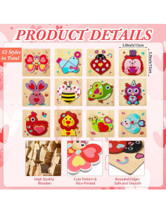 Rompecabezas de Madera Capoda San Valentín 15 Piezas 15x15cm 2