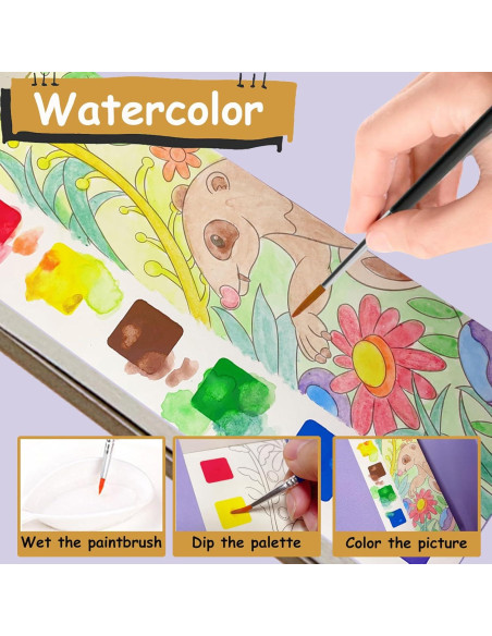 Set de Pintura Acuarela Gamito con Libros para Colorear Animal