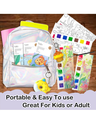 Set de Pintura Acuarela Gamito con Libros para Colorear Animal