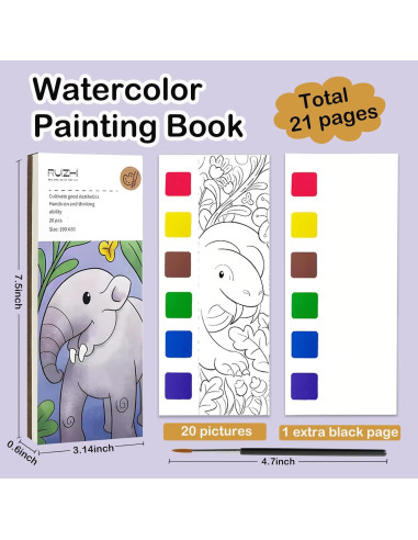 Set de Pintura Acuarela Gamito con Libros para Colorear Animal