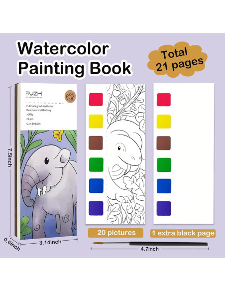 Set de Pintura Acuarela Gamito con Libros para Colorear Animal