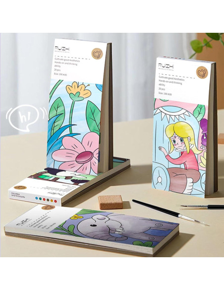 Set de Pintura Acuarela Gamito con Libros para Colorear Animal