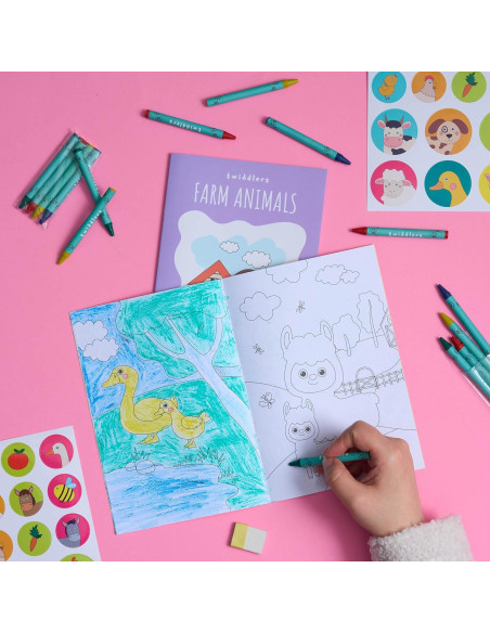 Paquete de 12 Libros para Colorear THE TWIDDLERS Animales de Granja