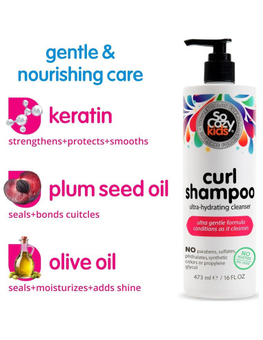 Champú SoCozy Curl para Niños 473ml Hidratante Rizado