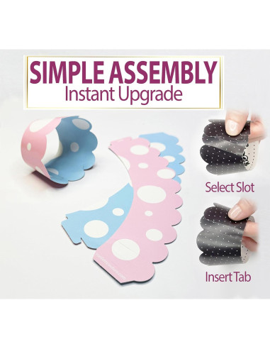 Fundas para Cupcake Confetti Couture Rosa y Azul 24 Pzas