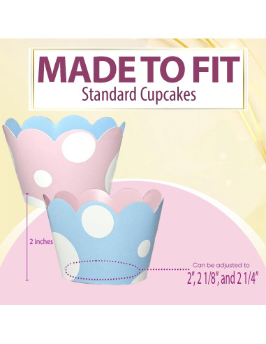 Fundas para Cupcake Confetti Couture Rosa y Azul 24 Pzas