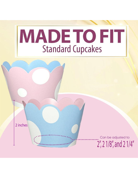 Fundas para Cupcake Confetti Couture Rosa y Azul 24 Pzas