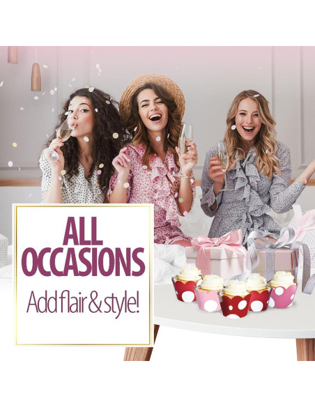 Fundas para Cupcake Confetti Couture Rosa y Azul 24 Pzas