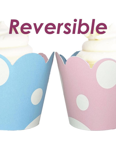 Fundas para Cupcake Confetti Couture Rosa y Azul 24 Pzas