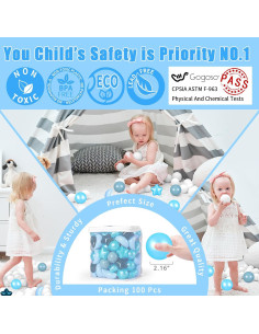 Bolas de Piscina GOGOSO 100pcs Estrellas y Lunas Azul 2