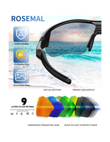 Gafas de sol deportivas Rosemal 7221 polarizadas UV400