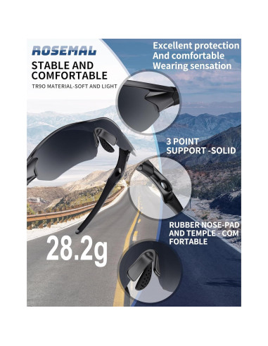 Gafas de sol deportivas Rosemal 7221 polarizadas UV400