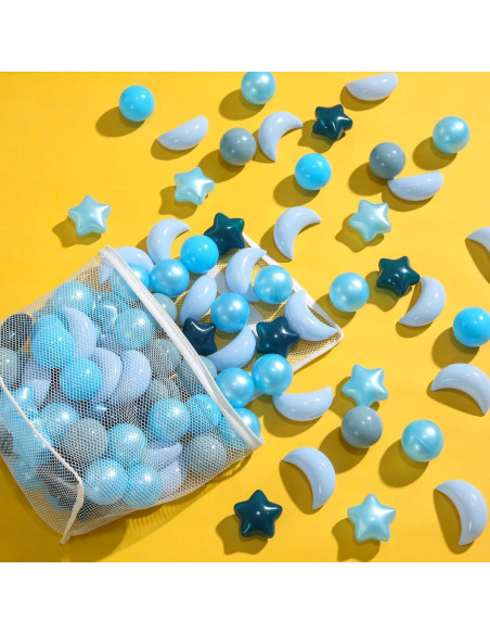 Bolas de Piscina GOGOSO 100pcs Estrellas y Lunas Azul