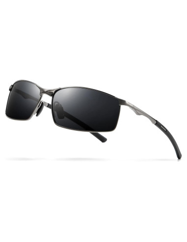 Gafas de sol polarizadas SUNGAIT para hombres marco metal gris