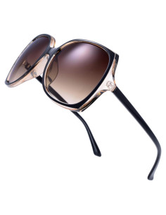 Gafas de Sol Mujer The Fresh Cuadradas UV400 Marrón/Negro