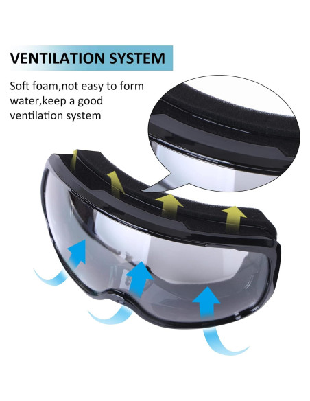 Gafas de Motocicleta 4-FQ Marco Negro Lente Clara Ajustables