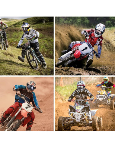 Gafas de Motocicleta 4-FQ Marco Negro Lente Clara Ajustables