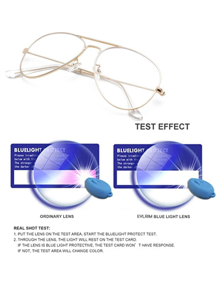 Gafas Aviador EYLRIM Unisex con Lentes Anti Luz Azul