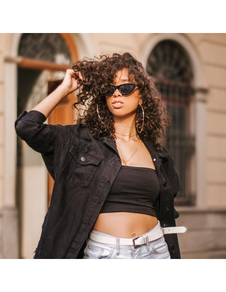 Gafas de Sol Cat Eye Mujeres Vintage Plástico Negro
