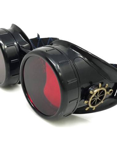 Gafas Steampunk UMBRELLALABORATORY Rojas y Negras