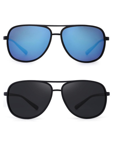 Gafas de Sol Polarizadas Jim Halo Aviador 60mm Paquete 2