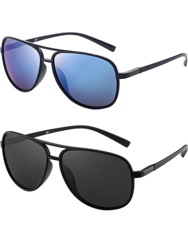 Gafas de Sol Polarizadas Jim Halo Aviador 60mm Paquete 2