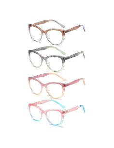 Paquete de 4 Gafas de Lectura Yuluki +3.0 Luz Azul Mujer