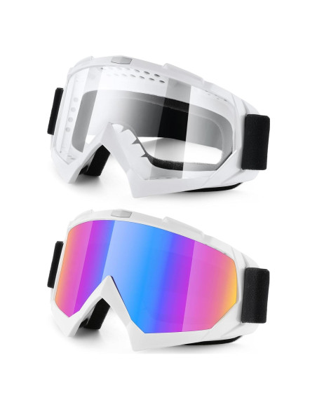 Gafas de Motocross SINGARO 2 Paquetes a Prueba de Viento