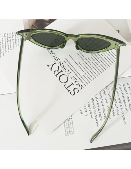 Gafas de sol OZPYKAE ojo de gato verde oliva para mujeres