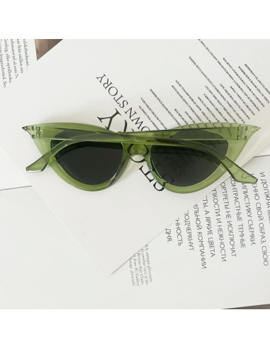 Gafas de sol OZPYKAE ojo de gato verde oliva para mujeres