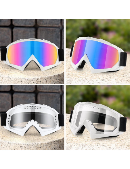 Gafas de Motocross SINGARO 2 Paquetes a Prueba de Viento