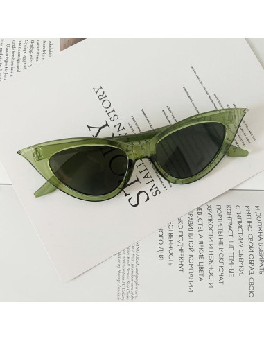 Gafas de sol OZPYKAE ojo de gato verde oliva para mujeres