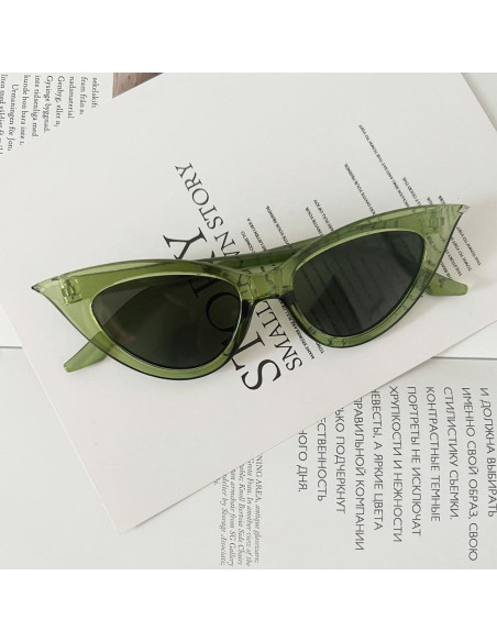 Gafas de sol OZPYKAE ojo de gato verde oliva para mujeres