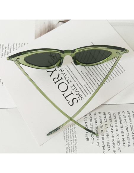 Gafas de sol OZPYKAE ojo de gato verde oliva para mujeres