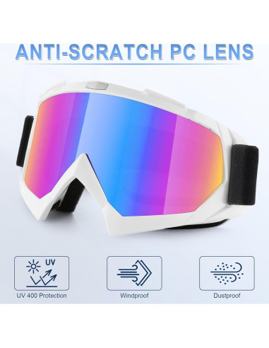 Gafas de Motocross SINGARO 2 Paquetes a Prueba de Viento