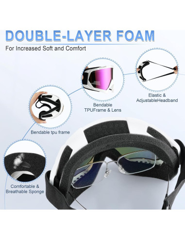 Gafas de Motocross SINGARO 2 Paquetes a Prueba de Viento