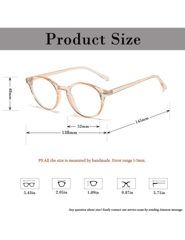 Gafas Vintage HJSTES Bloqueo Luz Azul Unisex 52mm