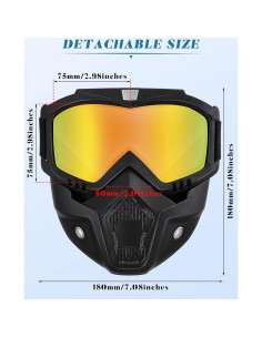 Gafas de Motocicleta Frienda con Casco y Cubierta Facial 2