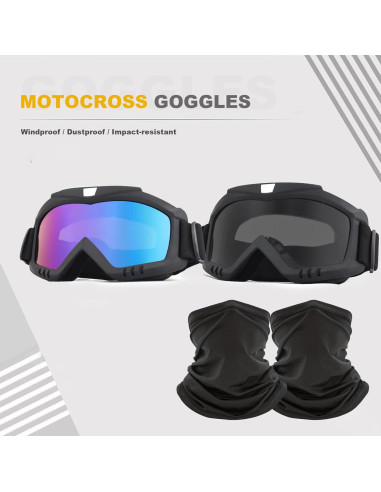 Gafas de Motocross Immoono 2 Pcs con Bufanda para el Cuello
