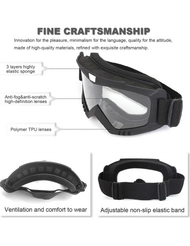 Gafas de Motocross Immoono 2 Pcs con Bufanda para el Cuello