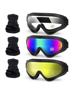 Gafas de Motocicleta 4-FQ 3-Pack Anti-Niebla UV Adultos