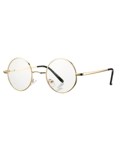 Gafas Redondas Vintage COASION Oro Lentes Claros 45mm