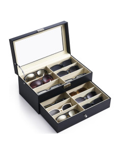 Organizador de Gafas CO-Z Negro 12 Compartimentos Cerrable