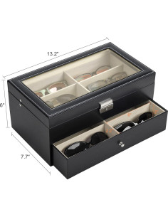 Organizador de Gafas CO-Z Negro 12 Compartimentos Cerrable 2