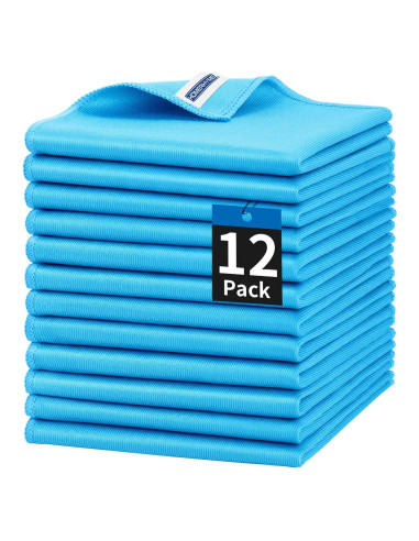 Paño de Microfibra HOMERHYME 12 Unidades 30x30 cm Sin Rayas