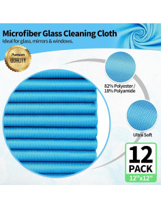 Paño de Microfibra HOMERHYME 12 Unidades 30x30 cm Sin Rayas 2