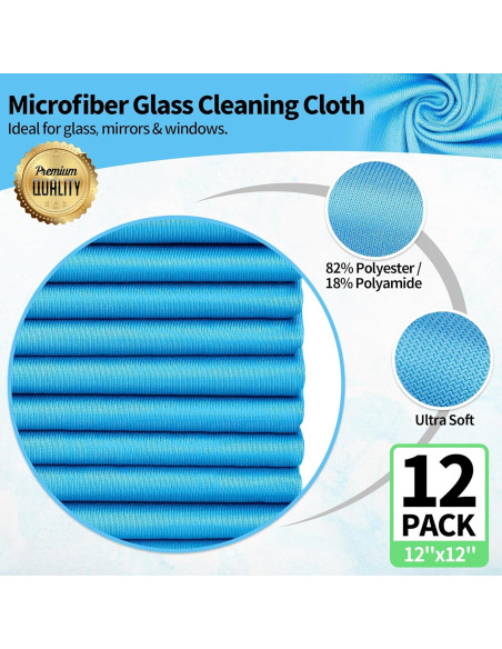 Paño de Microfibra HOMERHYME 12 Unidades 30x30 cm Sin Rayas