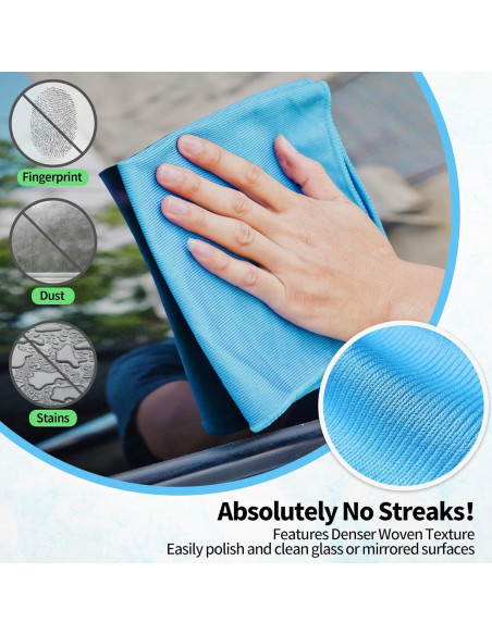 Paño de Microfibra HOMERHYME 12 Unidades 30x30 cm Sin Rayas